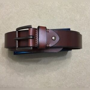 Johnston & Murphy Men’s Brown Leather Brass Buckle Belt Size 40 - B406